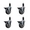 Service Caster 5'' Thermoplastic Rubber Swivel 1-1/4'' Expanding Stem Caster Set with Brake, 4PK SCC-EX20S514-TPRB-PLB-114-4 - alternate 1